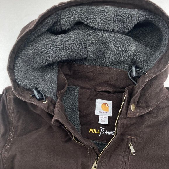 Carhartt Women's Caldwell Brown Full Swing Hooded Zip-up Jacket XL (16/18) NWT - Picture 8 of 12